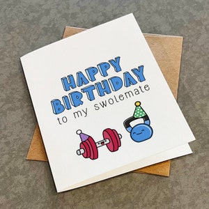 Joyeux anniversaire à mon copain - Jolie carte de voeux d'anniversaire sur le thème de la salle de sport pour petit ami - Carte de voeux A2 blanc mat