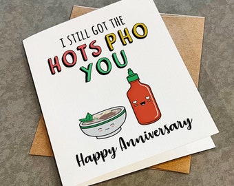 Cute Anniversary Card For Her - Hilarious Pho Themed Anniversary, Funny Anniversary Card For Husband, Adorable Anniversary Card For Wife