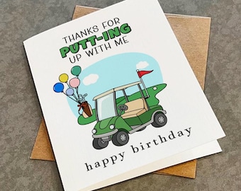 Funny Golf Birthday Card For Couple: Pun Thank You Card