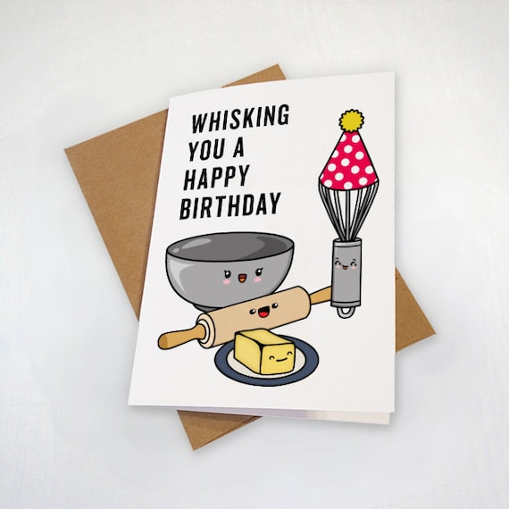 Funny Birthday Card for Baker or Baking Hobbyist Whisking Etsy