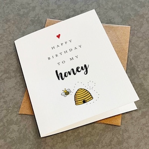 Jolie carte d'anniversaire - joyeux anniversaire à ma chérie - douce carte d'anniversaire pour mari - adorable cadeau d'anniversaire pour femme - blanc mat A2