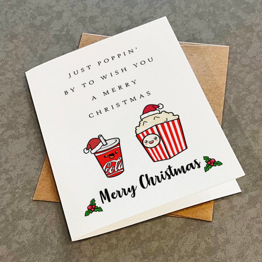 Just Poppin' by Adorable Christmas Card for Friends & Family Soda and