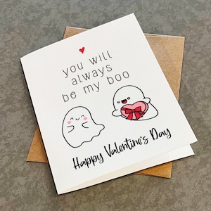 You Will Always Be My Boo - Jolie et adorable carte de Saint-Valentin fantôme pour petit ami, belle carte de voeux pour le jour V pour petite amie