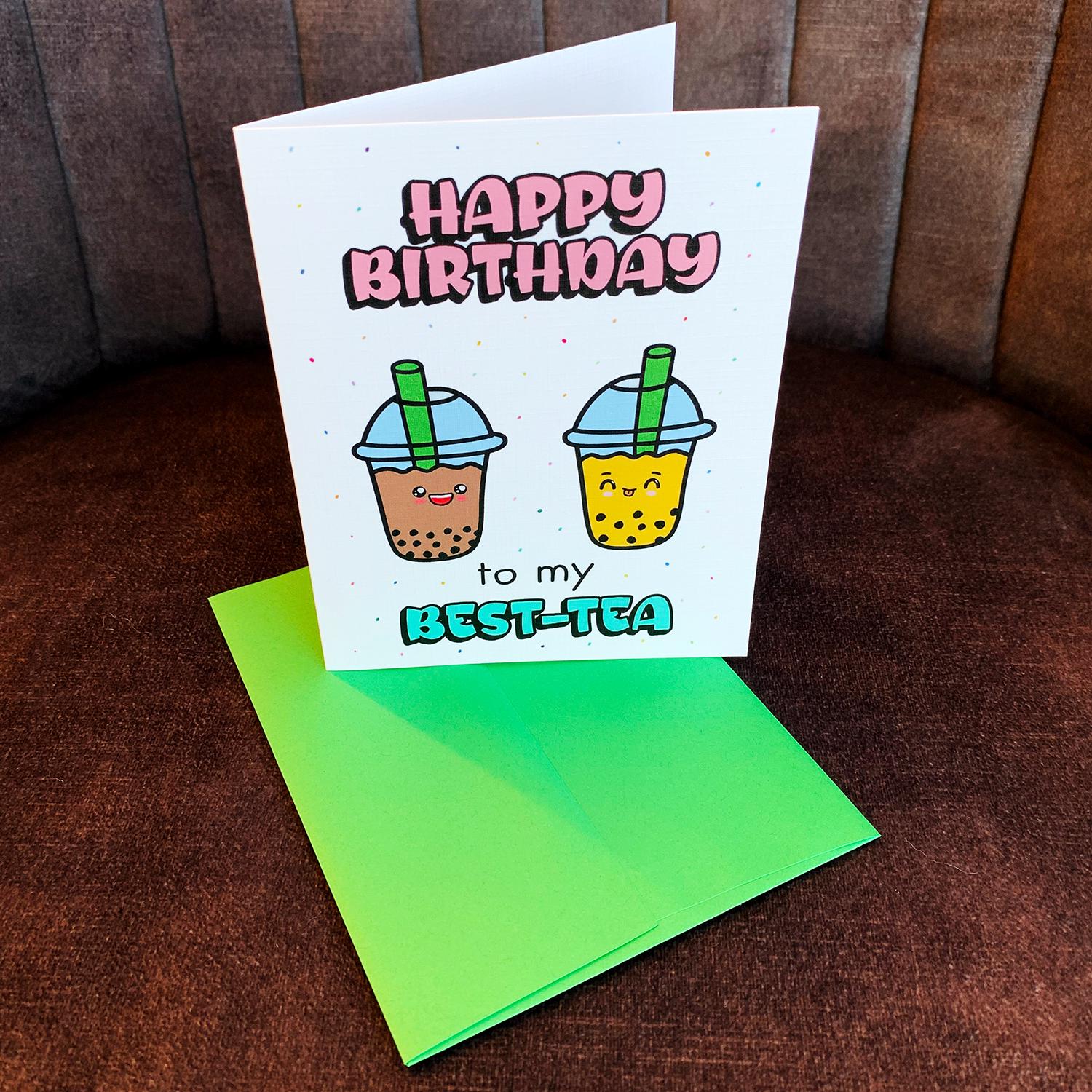 Old English Co. Geburtstagskarte – Bubble Tea Design, 12x17 Cm, Für Freund, Kollege, Familie