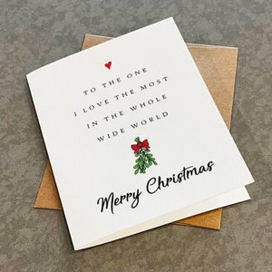 Carte de Noël romantique pour petit ami, carte de vœux douce et sincère pour lui, merveilleux cadeau de Noël pour femme, cadeau de Noël pour elle
