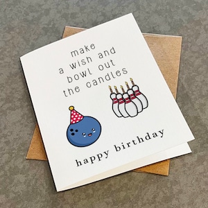 Carte d'anniversaire bowling - carte de voeux drôle pour joueur de bowling amateur, carte d'anniversaire sur le thème du sport pour petit ami, carte pour fils ou papa