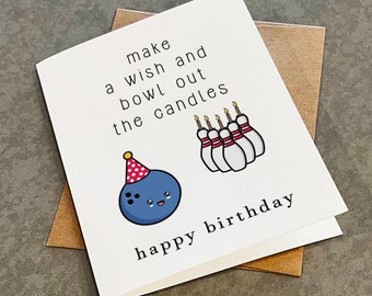 Funny Bowling Birthday Card: Bowler Gift for Son, Dad