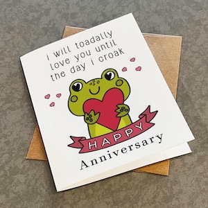 Carte d'anniversaire drôle de crapaud - Belle carte de voeux d'anniversaire sur le thème des animaux pour petit ami - Jolie carte de voeux pour mari