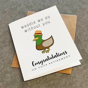 Carte de retraite amusante pour le patron de la part de tout le monde au bureau, carte de retraite géniale pour un collègue, nous dandinerons sans vous,