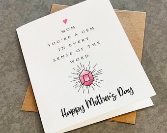 Tarjeta del Día de la Madre "Eres una joya": Tarjeta de felicitación sentimental