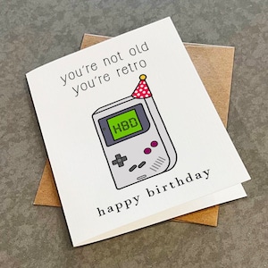 Carte d'anniversaire pour frère console de jeu des années 90 pour frère - Vous n'êtes pas vieux, vous êtes rétro - carte d'anniversaire pour joueur des années 90 - carte d'anniversaire pour mari