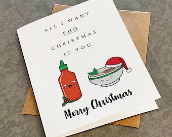 Funny Pho Christmas Card – Asian Food Pun, Holiday Greeting