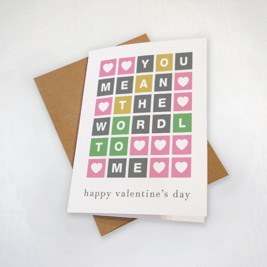 Happy Valentine's Day Wordle Card You Mean the Wordl to - Etsy