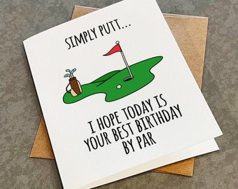 Carte d'anniversaire drôle pour golfeur - Carte de voeux pour amateur de golf pour lui, carte d'anniversaire sportive pour papa, carte pour oncle