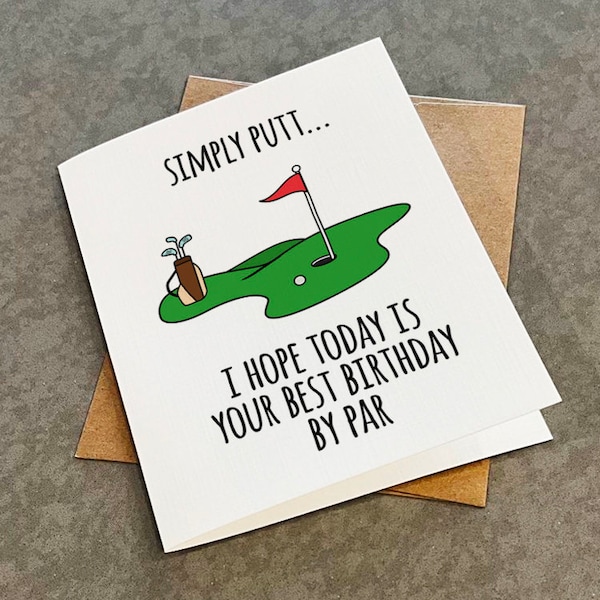 Funny Birthday Card For Golfer - Golf Enthusiast Greeting Card For Him, Sports Birthday Card For Dad, Card For Uncle
