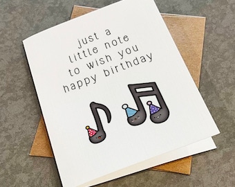 Musical Note Birthday Card - Cute & Lovely Birthday Greeting For Musical Major - Just A Little Note To Wish You Happy Birthday