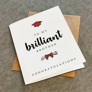 Carte de remise des diplômes de frère, belle carte de félicitations pour frère, adorable carte de diplômé pour lui