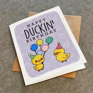 Joyeux anniversaire de canard - voeux d'anniversaire de canards mignons pour fils ou neveu - carte d'anniversaire sur le thème des animaux - voeux A2 blanc mat