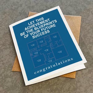 Carte d'étudiant diplômé Les plans du succès pour nouvel architecte, carte de félicitations pour école d'architecture, carte d'étudiant diplômé B.Arch ou M.Arch
