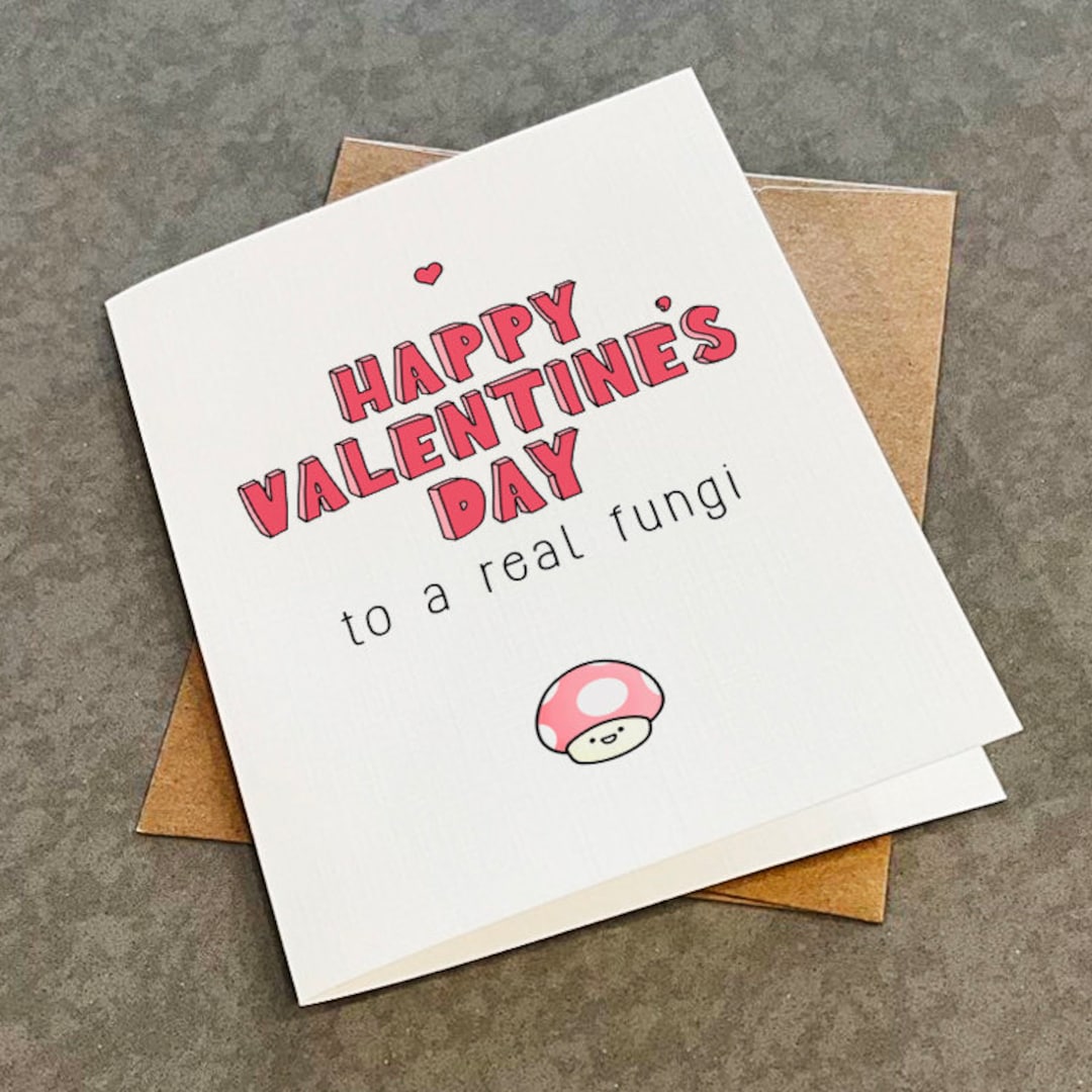 A Fungi Valentine's Day - Cute Mushroom Valentines Greeting Card ...