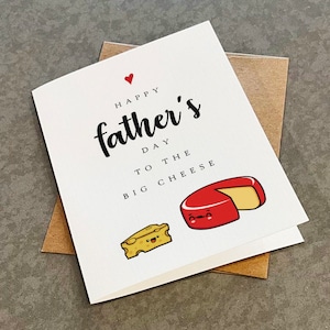 Carte de fête des pères The Big Cheese - Carte de voeux de fête des pères douce et charmante pour papa - Carte de fête des pères pour mari