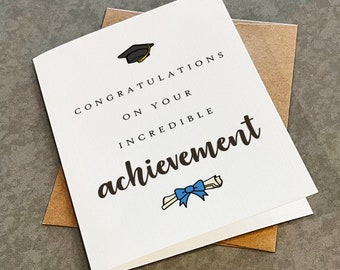 College Graduation Card, Major Achievement Cngratulations Card For Son or Daughter, Adorable Graduation Card For Her