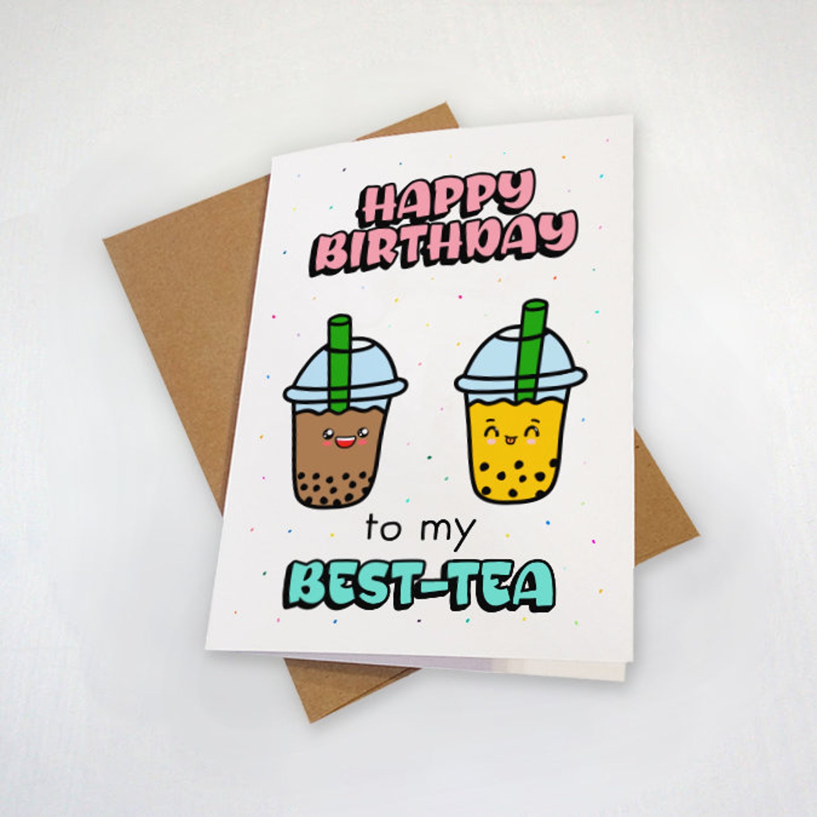 Cute Birthday Card for Best Friend or Bestie Bubble Tea | Etsy