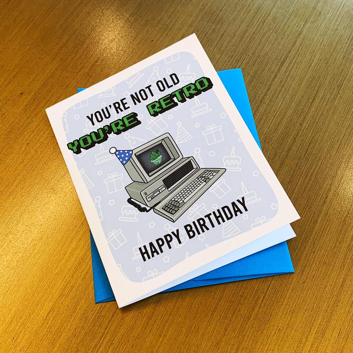 Retro Computer Birthday Card: Funny Oldschool Design - Etsy