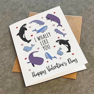 I Whaley Like You - Jolie carte de Saint-Valentin petit ami - Adorable idée cadeau pour la Saint-Valentin pour lui
