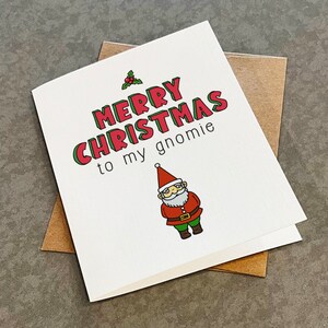 Carte de Noël Moi et mes gnomes - Carte de voeux de Noël pour personne qui aime les gnomes - Carte de voeux de Noël Gnome mignon