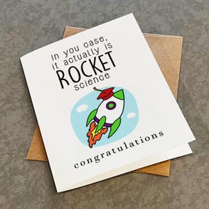 Carte de remise des diplômes Rocket Science - Carte de félicitations du baccalauréat en génie Nouvelle carte de remise des diplômes pour fille