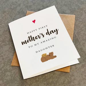 Première carte de fête des mères à ma fille, carte de fête des mères heureuse de grand-mère à mère, carte de fête des mères mignonne