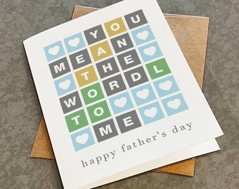 Funny Fathers Day Card: Wordle Puzzle Design - Matte A2 Greeting