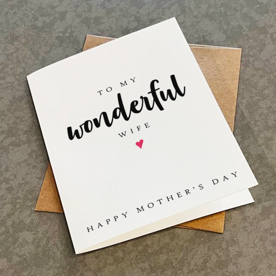 Wonderful Wife Mother's Day Card, Happy Mothers Day Card From Husband ...