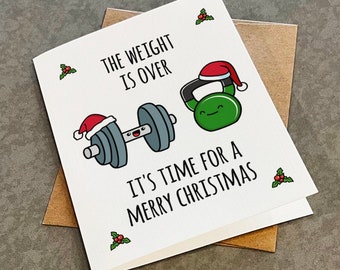 Funny Weightlifting Christmas Card: Gym Humor X-Mas