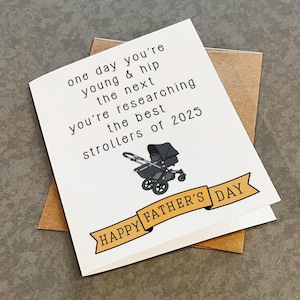 Carte de fête des pères Young & Cool New Dad - Carte de fête des pères blague snarky pour les nouveaux parents, carte de fête des pères drôle pour lui
