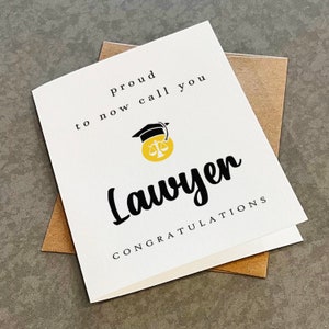 Carte de diplômé pour nouvel avocat, Carte de diplômé de faculté de droit, Fier de vous appeler avocat, Carte de félicitations pour elle, Pour fille