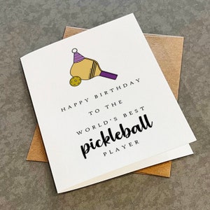 Carte d'anniversaire de pickleball - adorable carte d'anniversaire pour votre joueur de pickleball préféré - carte d'anniversaire drôle pour grand-père ou grand-mère