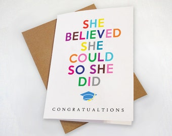 Endearing Graduation Card For Her - Encouraging Graduation Card For Daughter - Sweet Grad Card For Girlfriend - Congrats Card For Niece