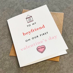 Première carte de Saint-Valentin petit ami - première Saint-Valentin ensemble - carte de Saint-Valentin à un autre significatif, petit ami ou petite amie