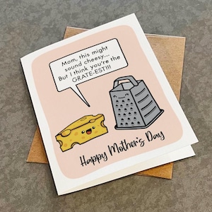 Je pense que vous êtes la meilleure carte de vœux pour la fête des mères - une carte de voeux au fromage pour la fête des mères pour maman - une jolie carte de voeux pour grand-mère, tante, etc.