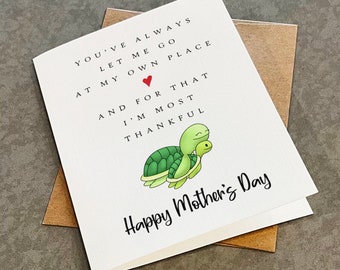 Tarjeta del Día de la Madre con diseño de tortuga: Tarjeta de felicitación mate tamaño A2