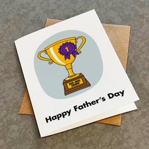 Carte de fête des pères de champion de blague de papa, carte de voeux drôle de fête des pères pour un papa vraiment drôle, carte de voeux de trophée pour mari