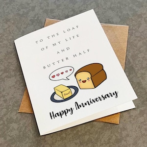 Carte d'anniversaire de miche de pain de ma vie et de beurre - Jolie carte de voeux d'anniversaire de pain et de beurre - Carte de voeux de blague de jeu de mots drôle