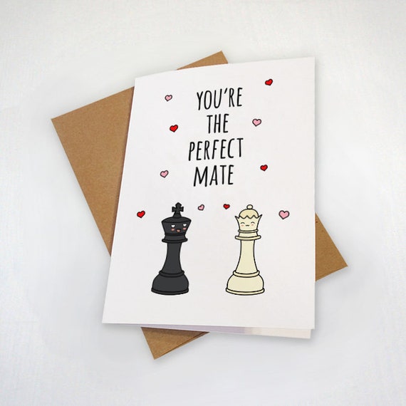 Cute Chess Valentines Card the Pefect