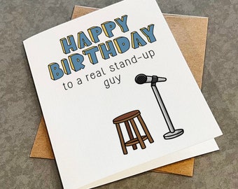 Funny Stand Up Comedian Birthday Card For Him