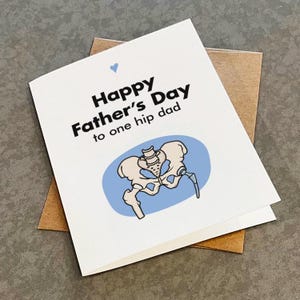 Une carte de fête des mères pour papa, blague pour papa, carte de voeux fête des pères pour grand-père, jolie carte de voeux pour chirurgie de la hanche pour grand-père
