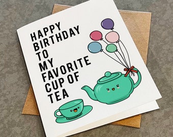 Tea Lover Birthday Card: Adorable Teapot Design
