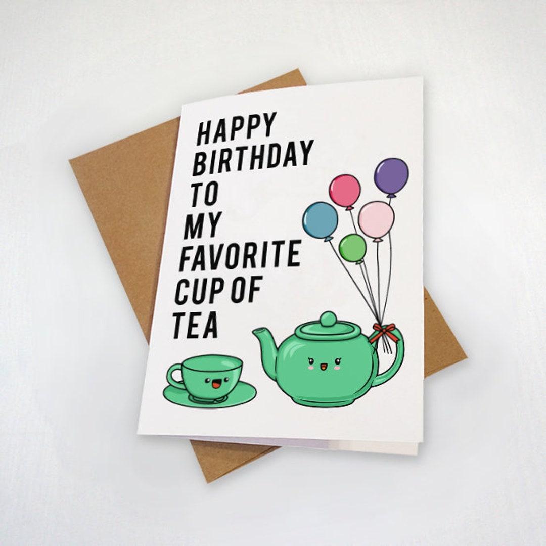 Tea Time Birthday Card Adorable Birthday Card for Tea Lover - Etsy