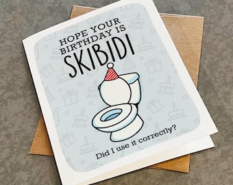 Funny Skibidi Birthday Card for Gen-Z: Toilet Humor Greeting
